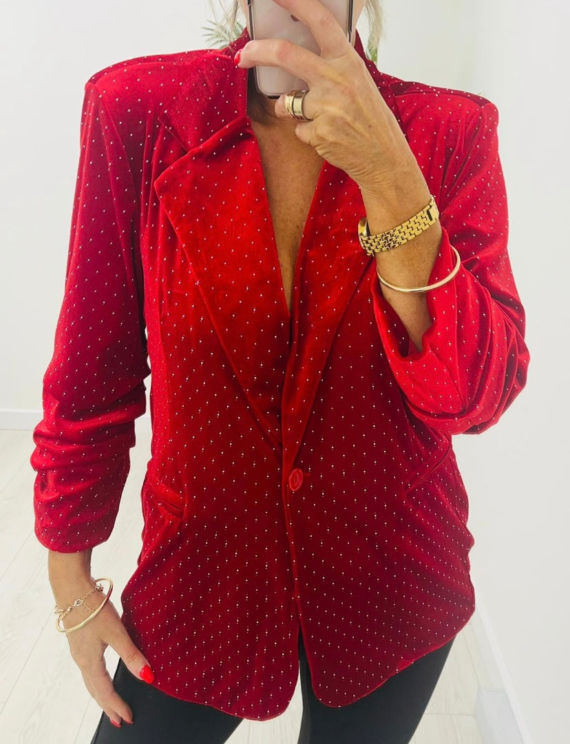 Velvet red ellie blazer