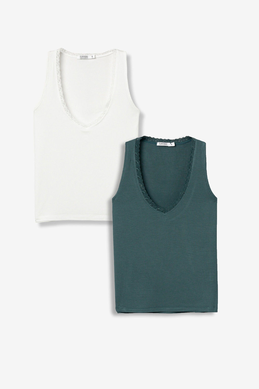 Vigo round neck green tank top