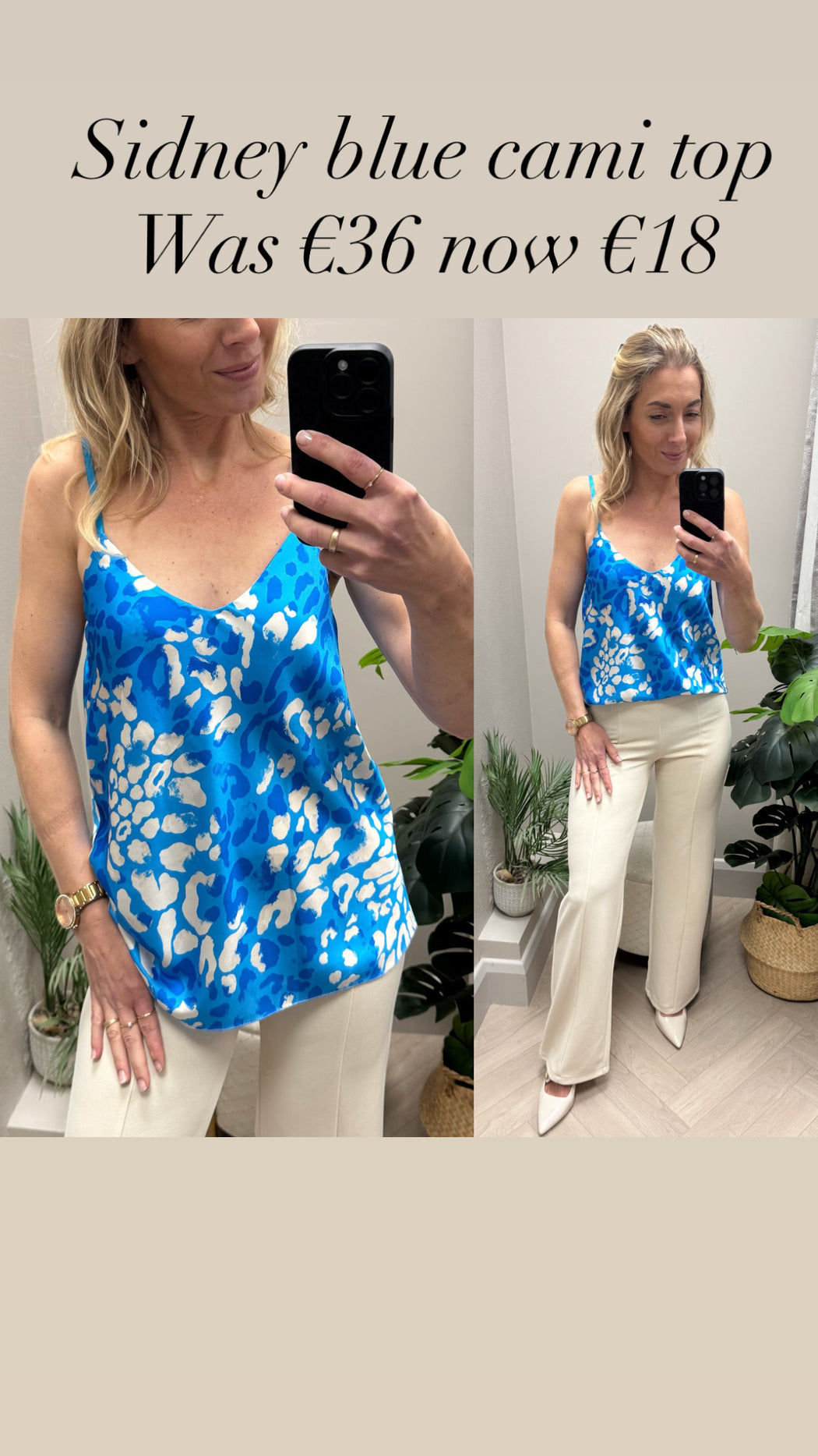 Sidney blue cami top