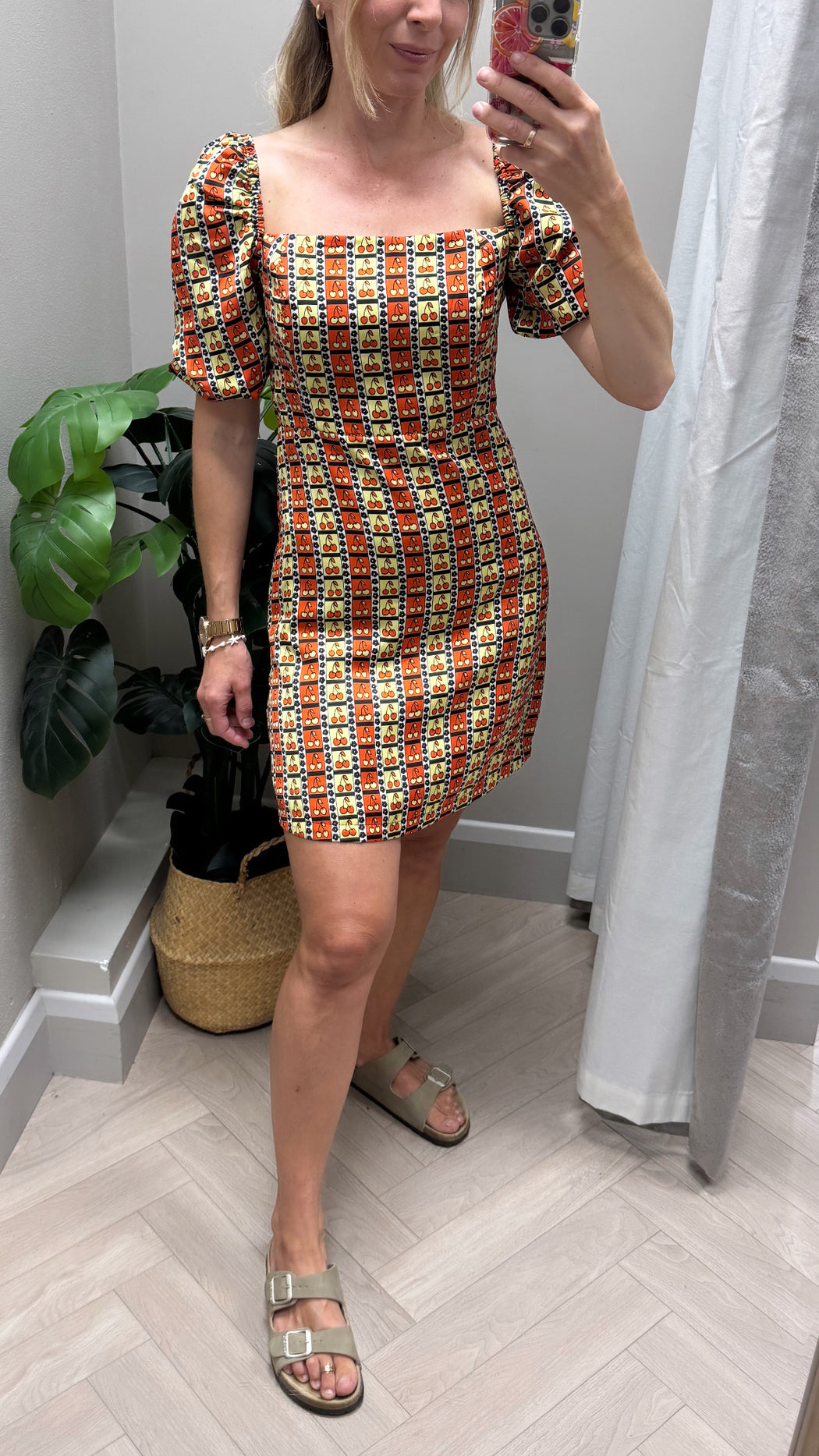 Ck6519 geo cherry dress