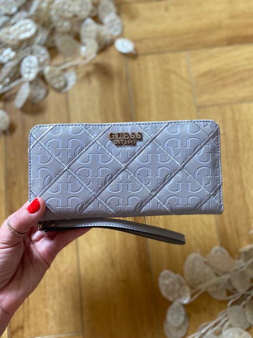 Taupe Caddie 4g logo patent maxi wallet