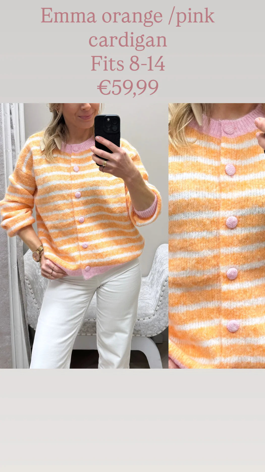 Emma  orange /pink cardigan