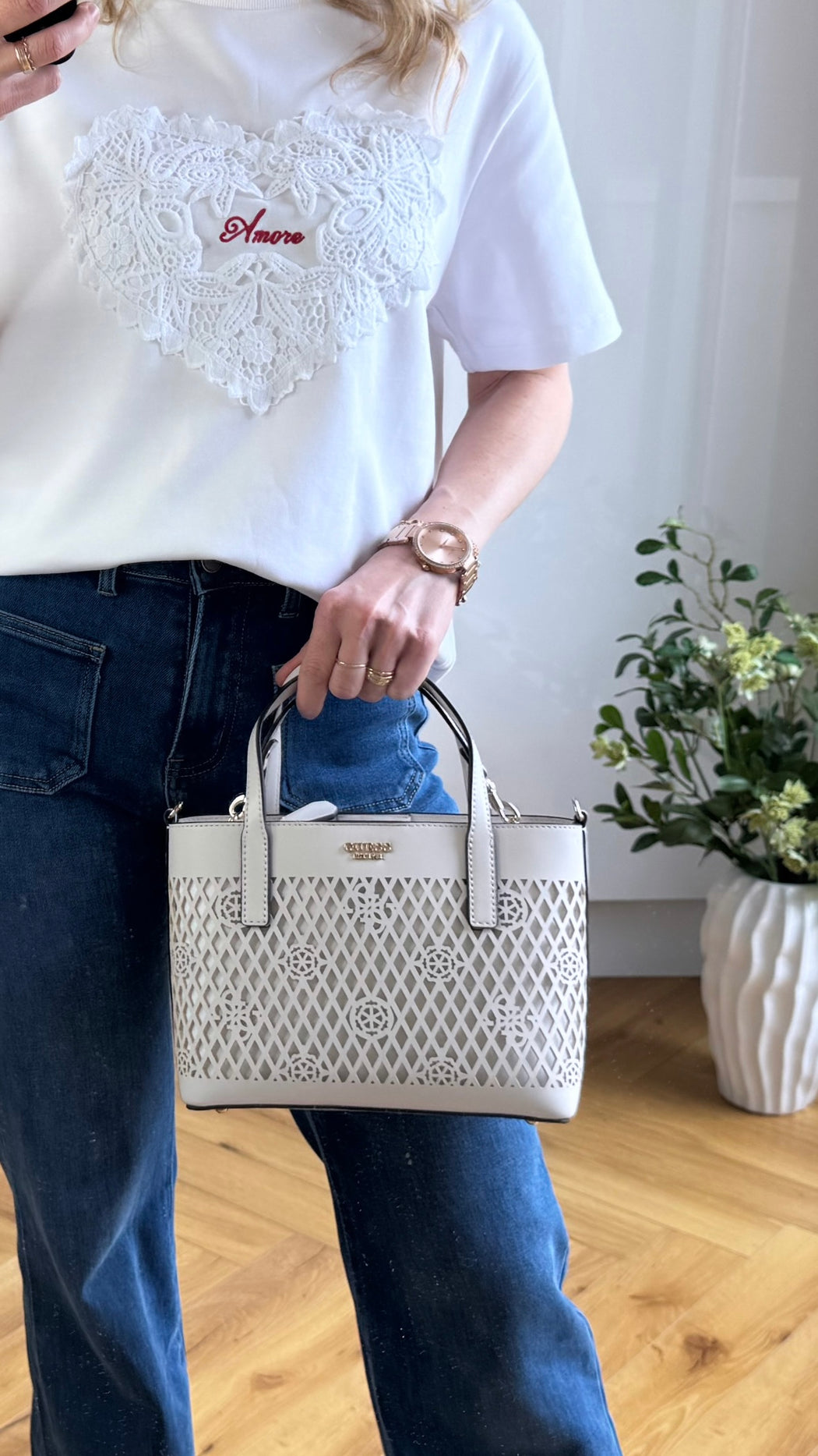 Guess LETTY MINI PG991175 off white 2in1 bag