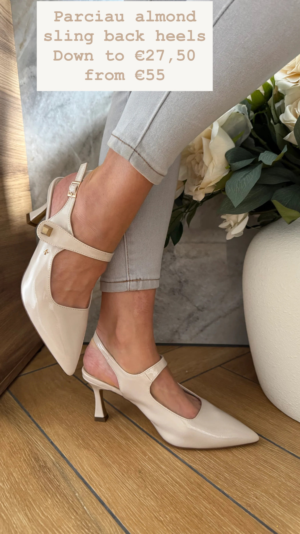 Parciau almond sling back heels