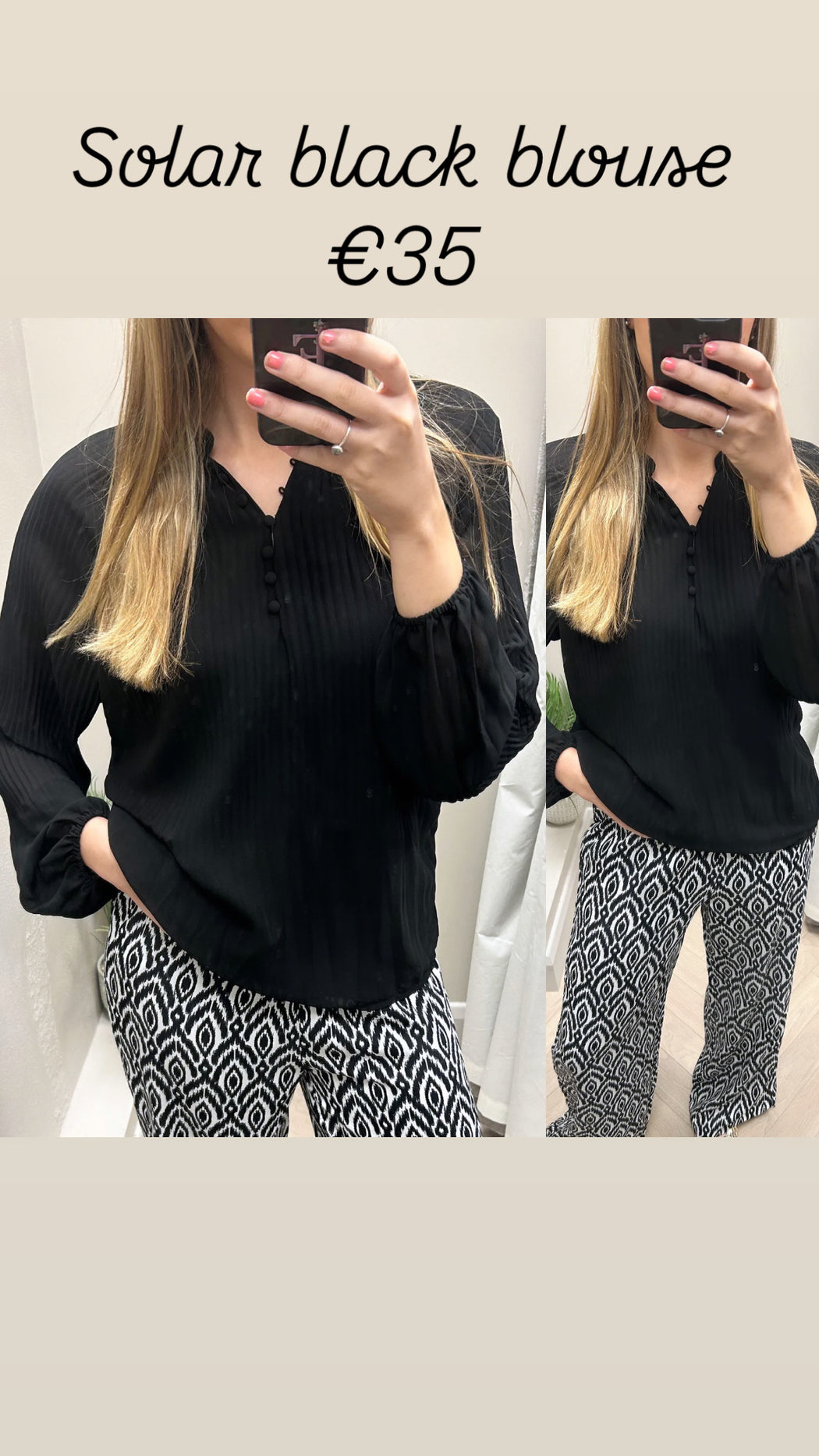 Solar black blouse