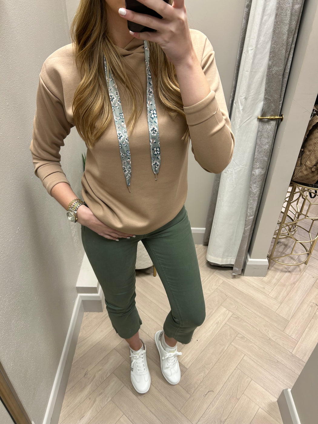 Megan green cropped denim jeans