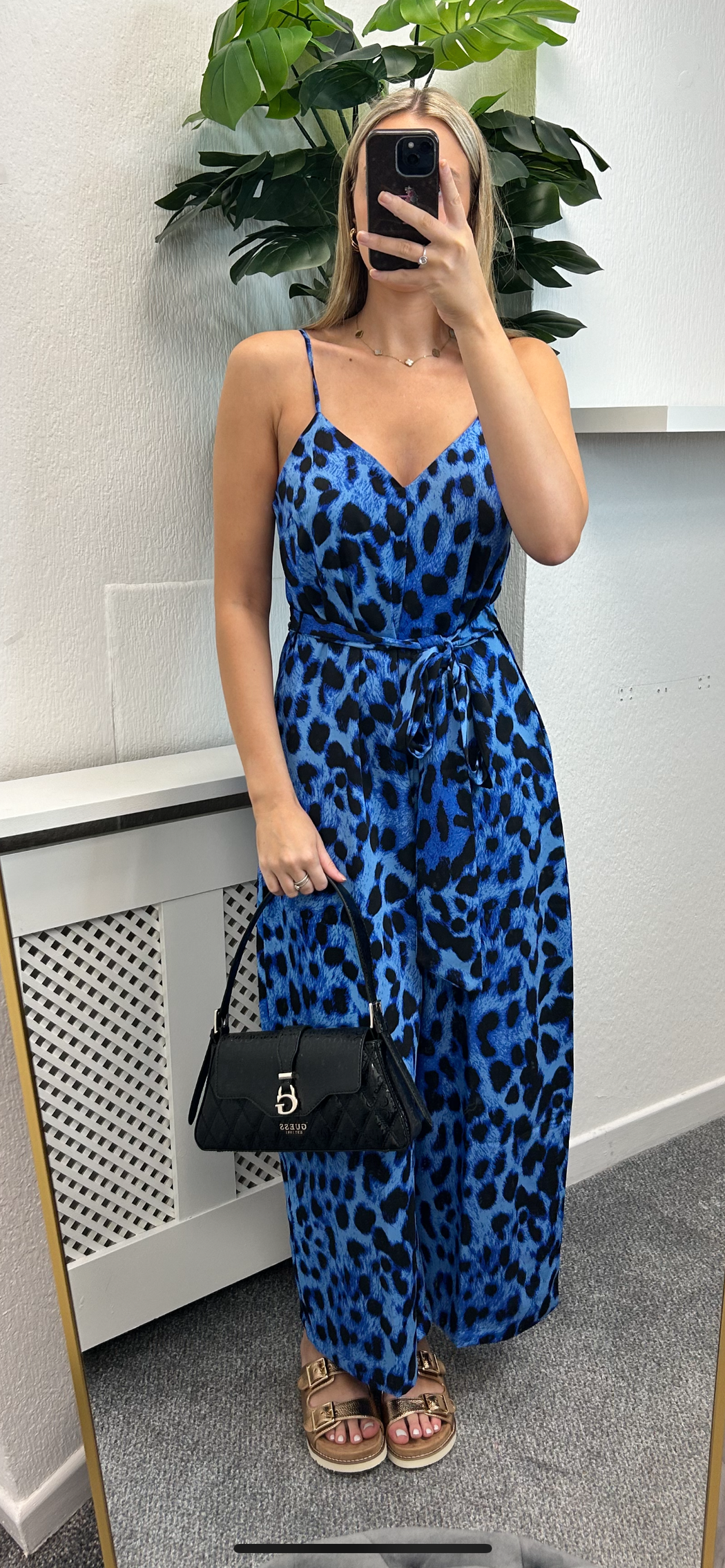 Gabriella jumpsuit dancing leopard  in Bright Blue Leopard