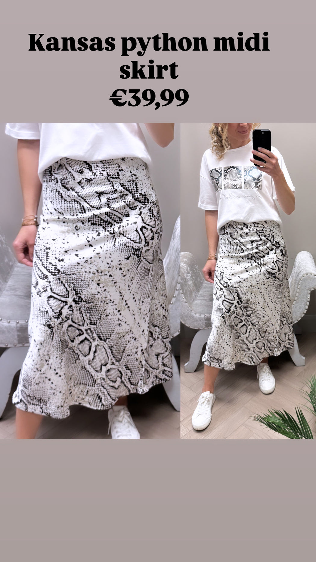 Kansas python midi skirt
