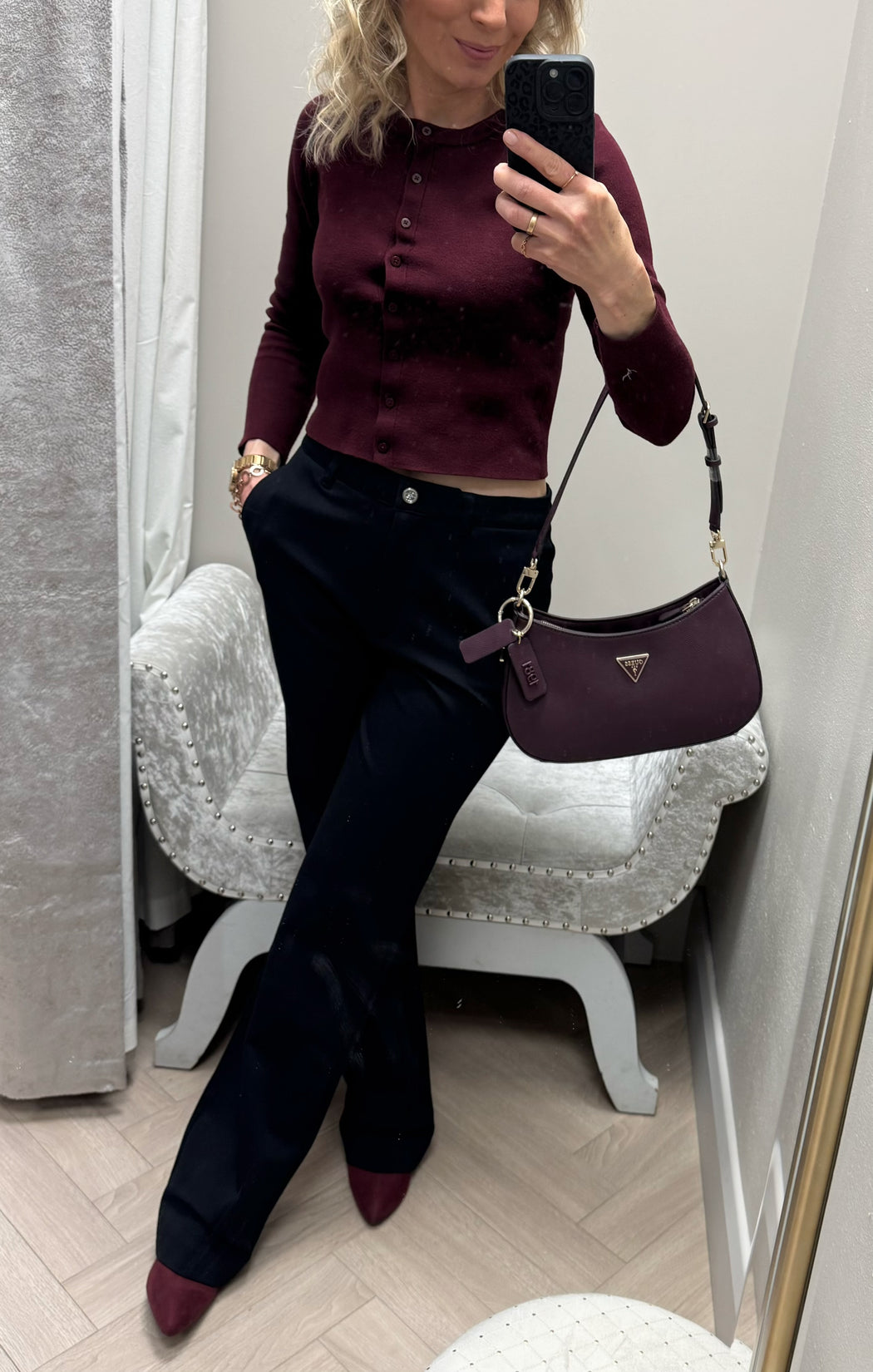 Black guess zoe pants W5RB30KCMU2