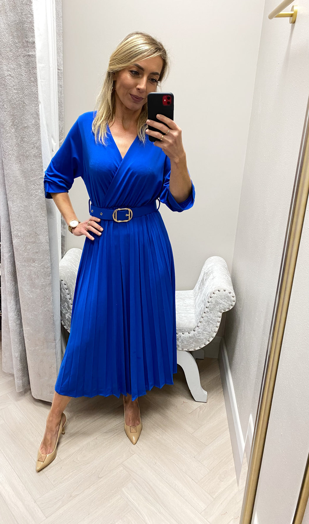 POSITANO BlUE CRISTAL MIDI DRESS