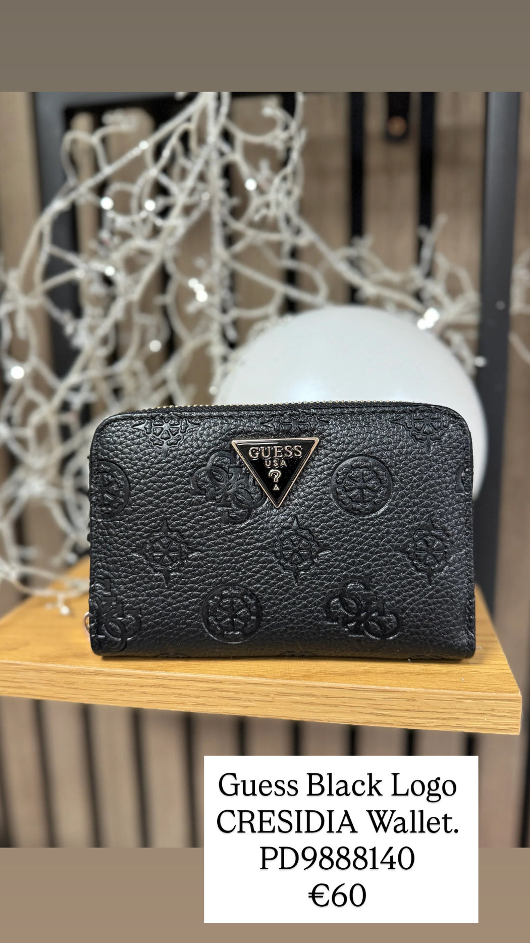 Guess Black Logo CRESIDIA Wallet. PD9888140