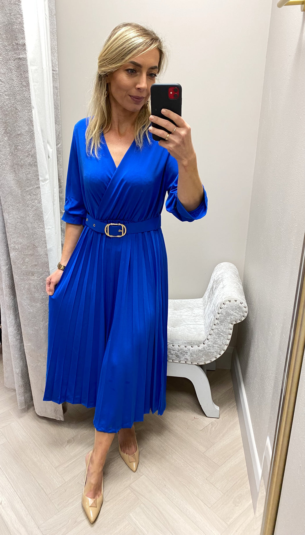 POSITANO BlUE CRISTAL MIDI DRESS