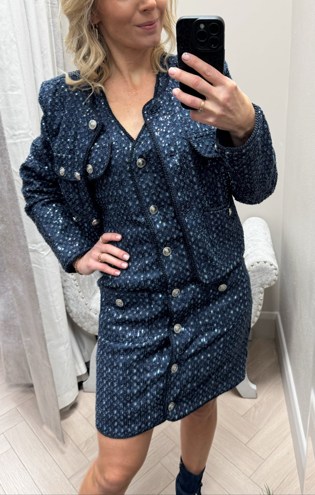 Guess denim sequinned  dress w5bk41d0771