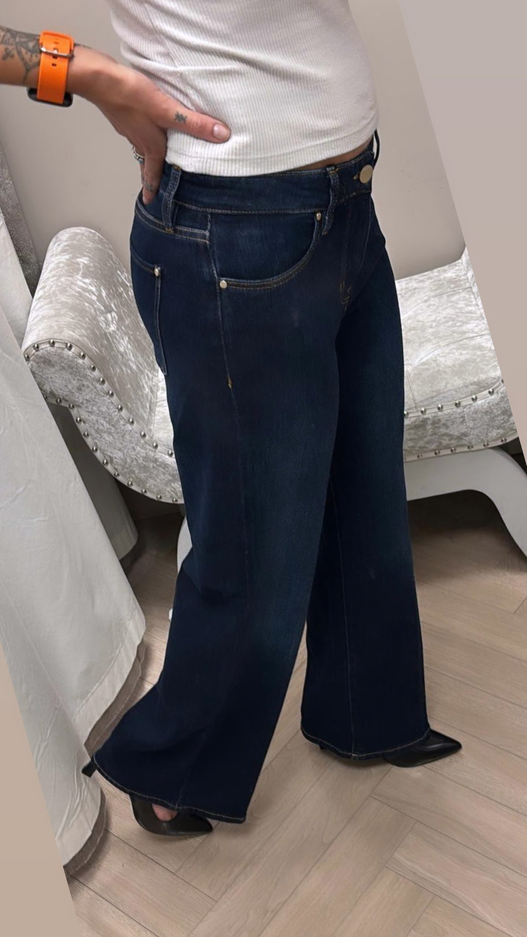 Guess palazzo mid wide leg jeans W5BA96D4U54
