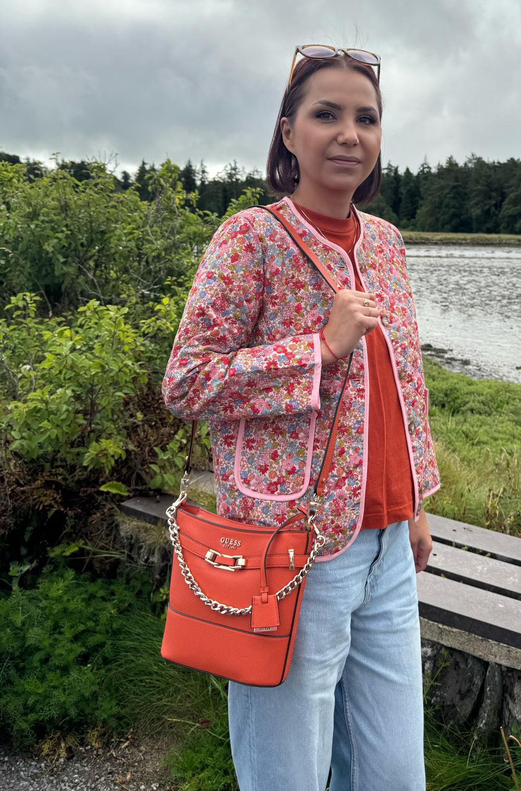 Lili pink flower quilted jacket