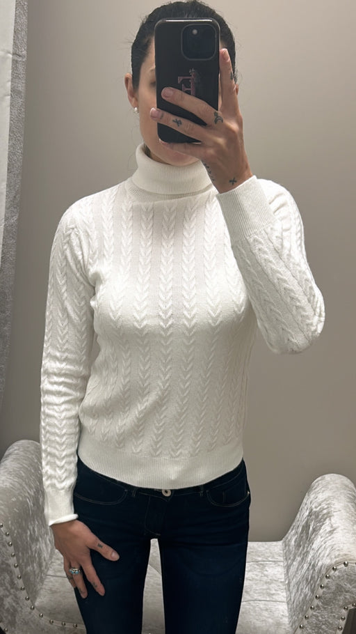 Deiopea cream rib polo neck