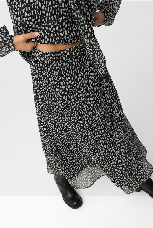 Dalmata polka dot elasticated waist midi skirt