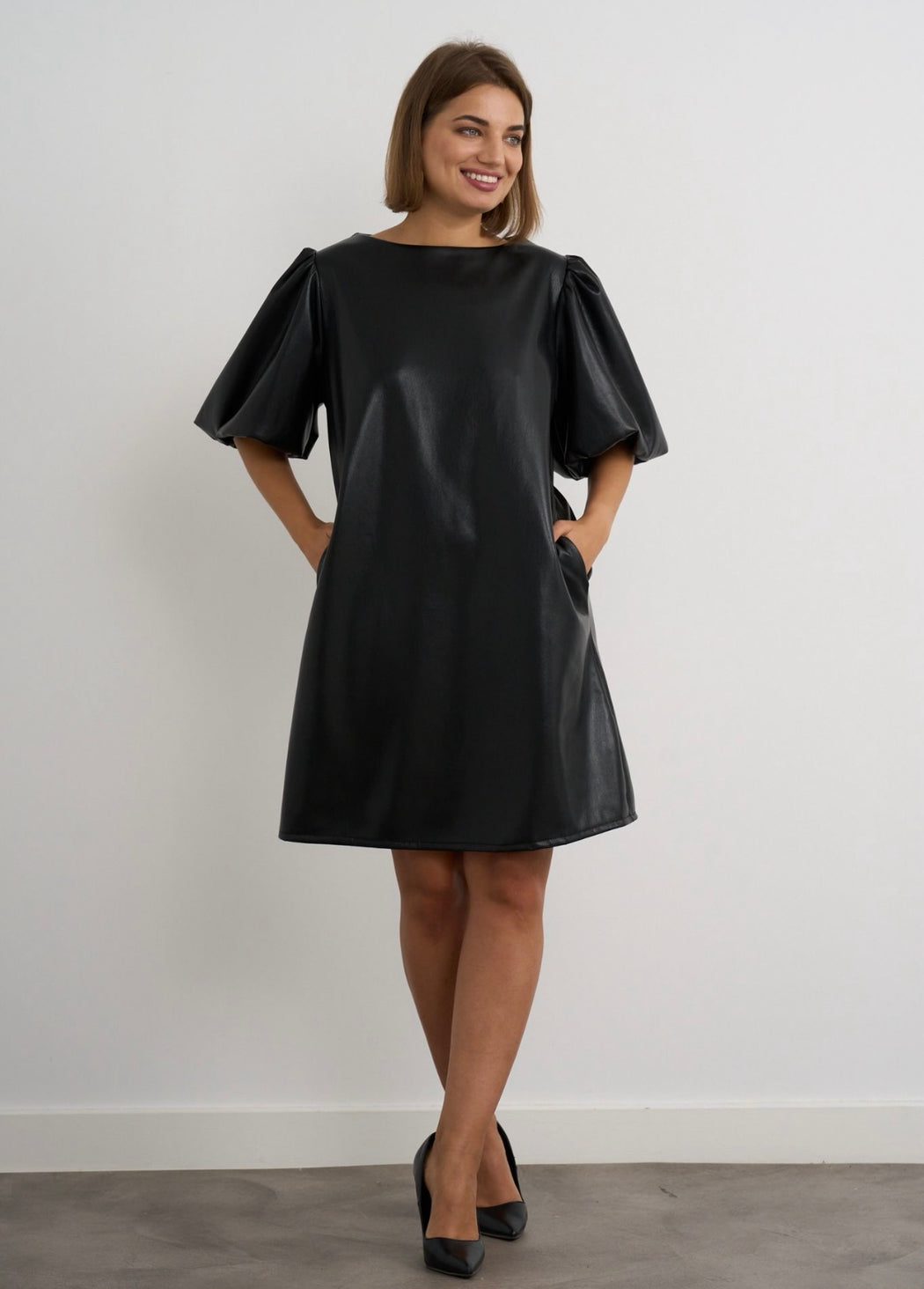Camilla faux leather dress
