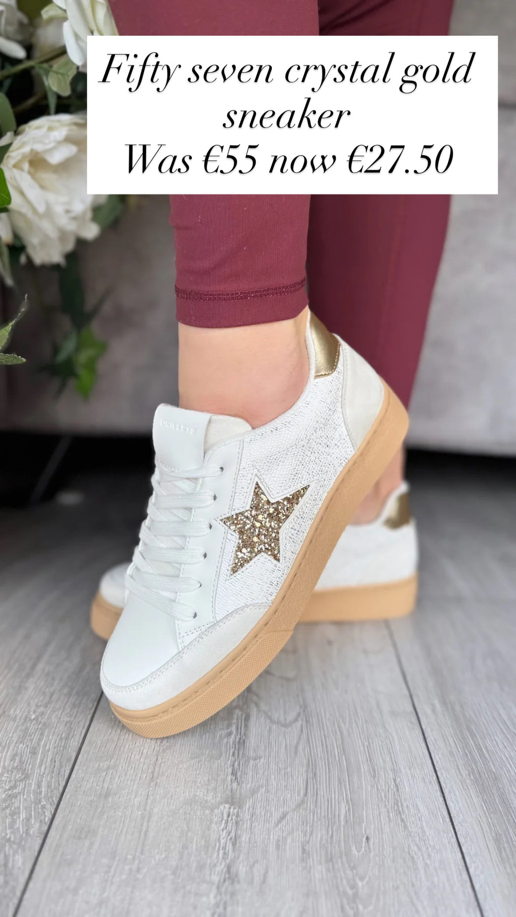 Fifty Seven Crystal Gold Sneaker