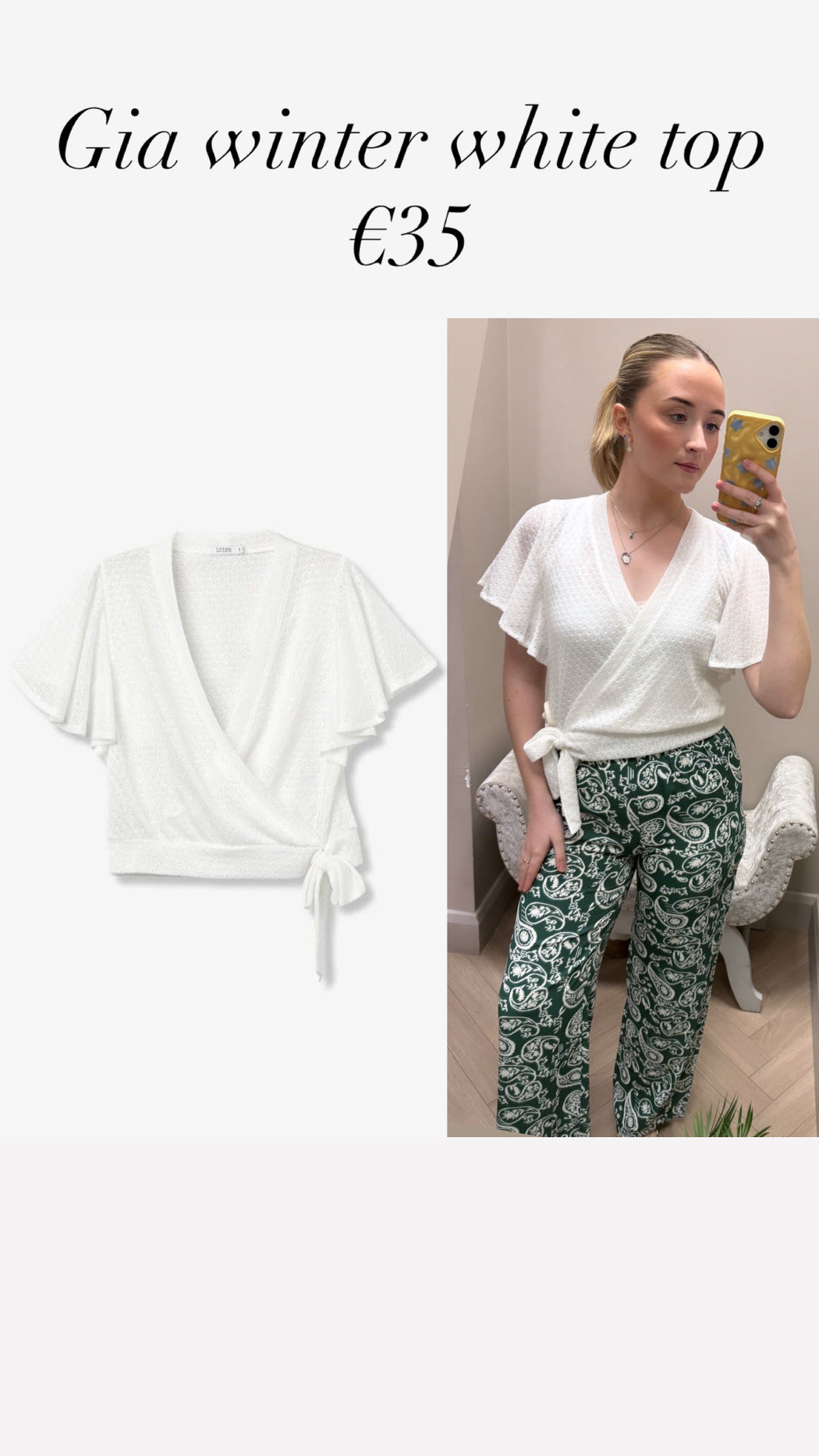 Gia winter white top