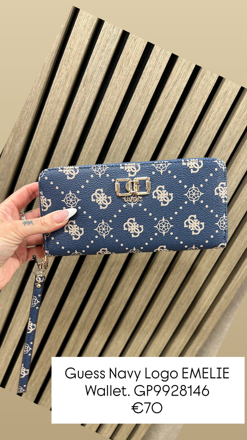 Guess Navy Logo EMELIE Wallet. GP9928146