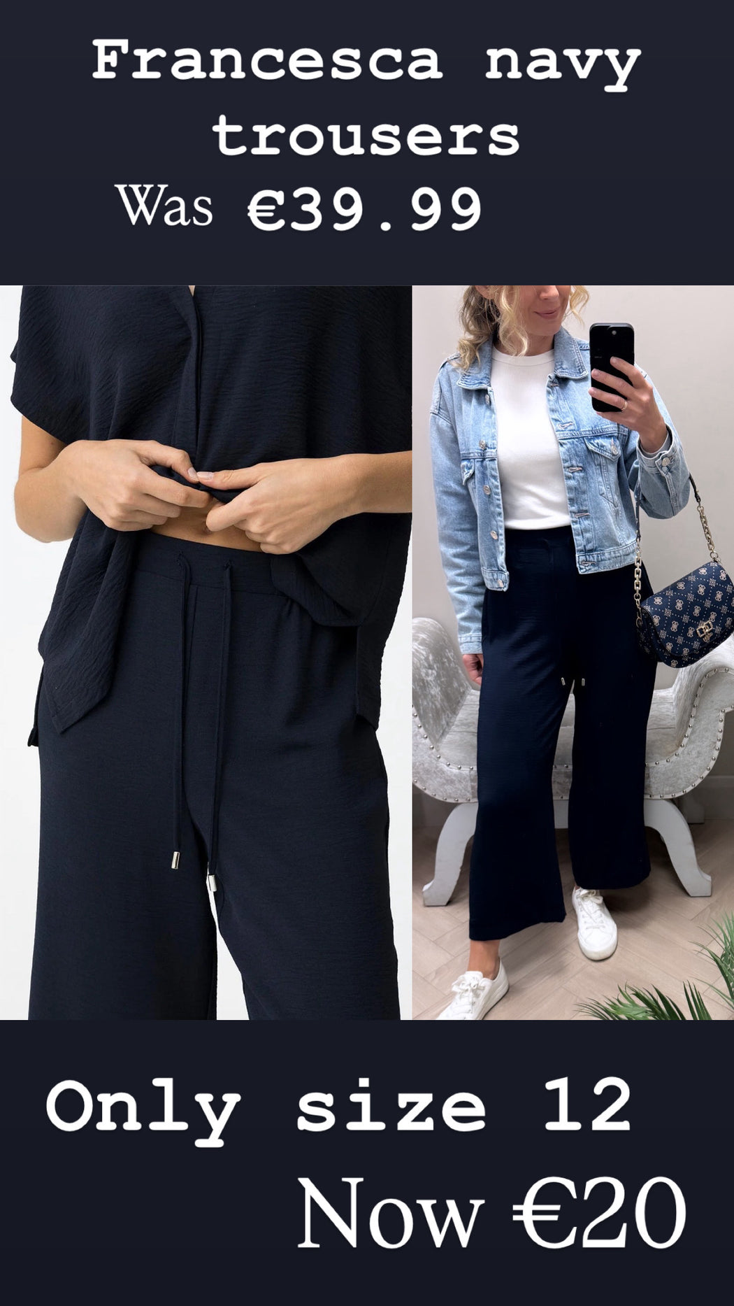 Francesca navy trousers