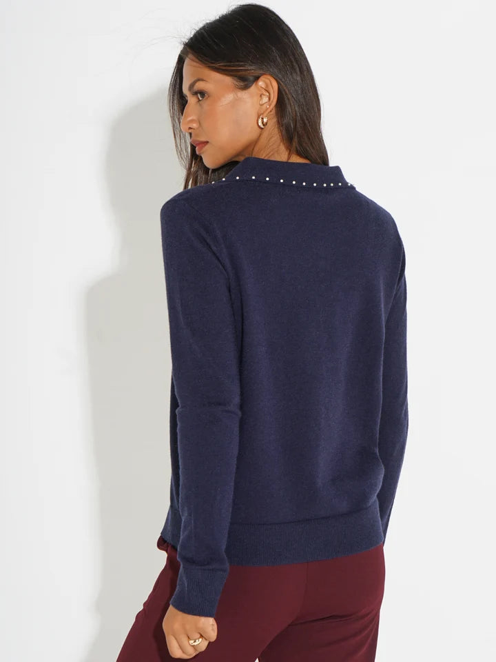 Navy Presley knit top
