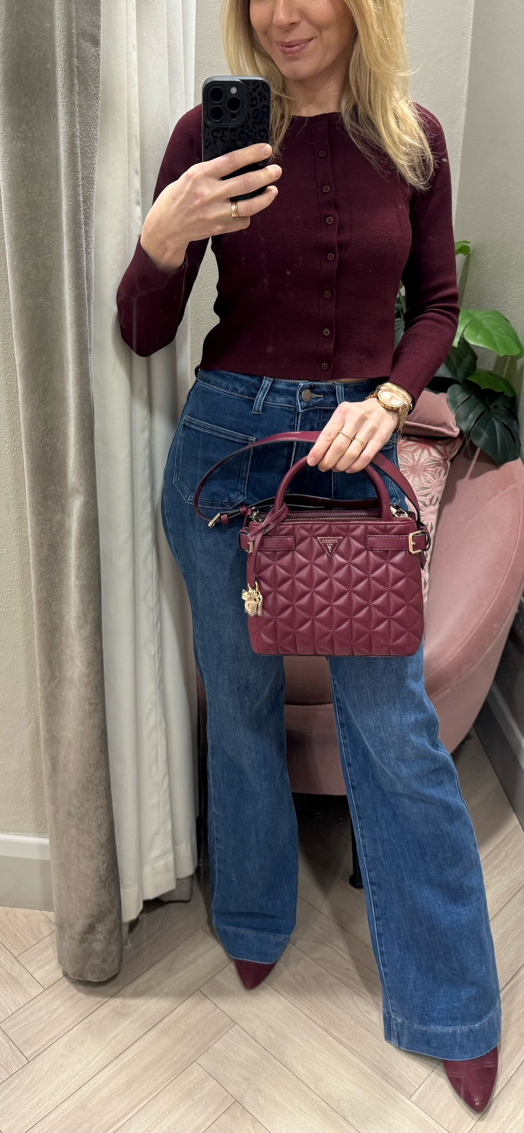 Guess paisleigh burgundy bag QG988305