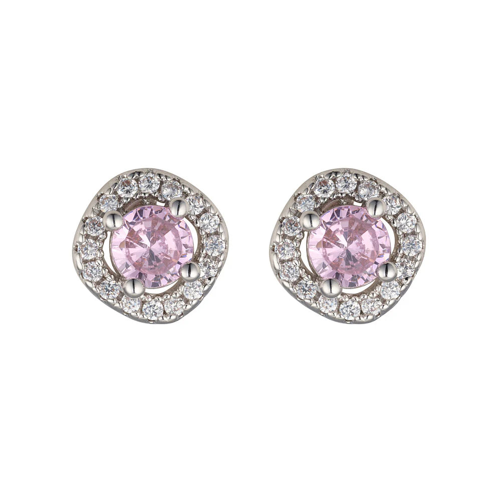 S259etr IVANNA PINK CZ EARRINGS