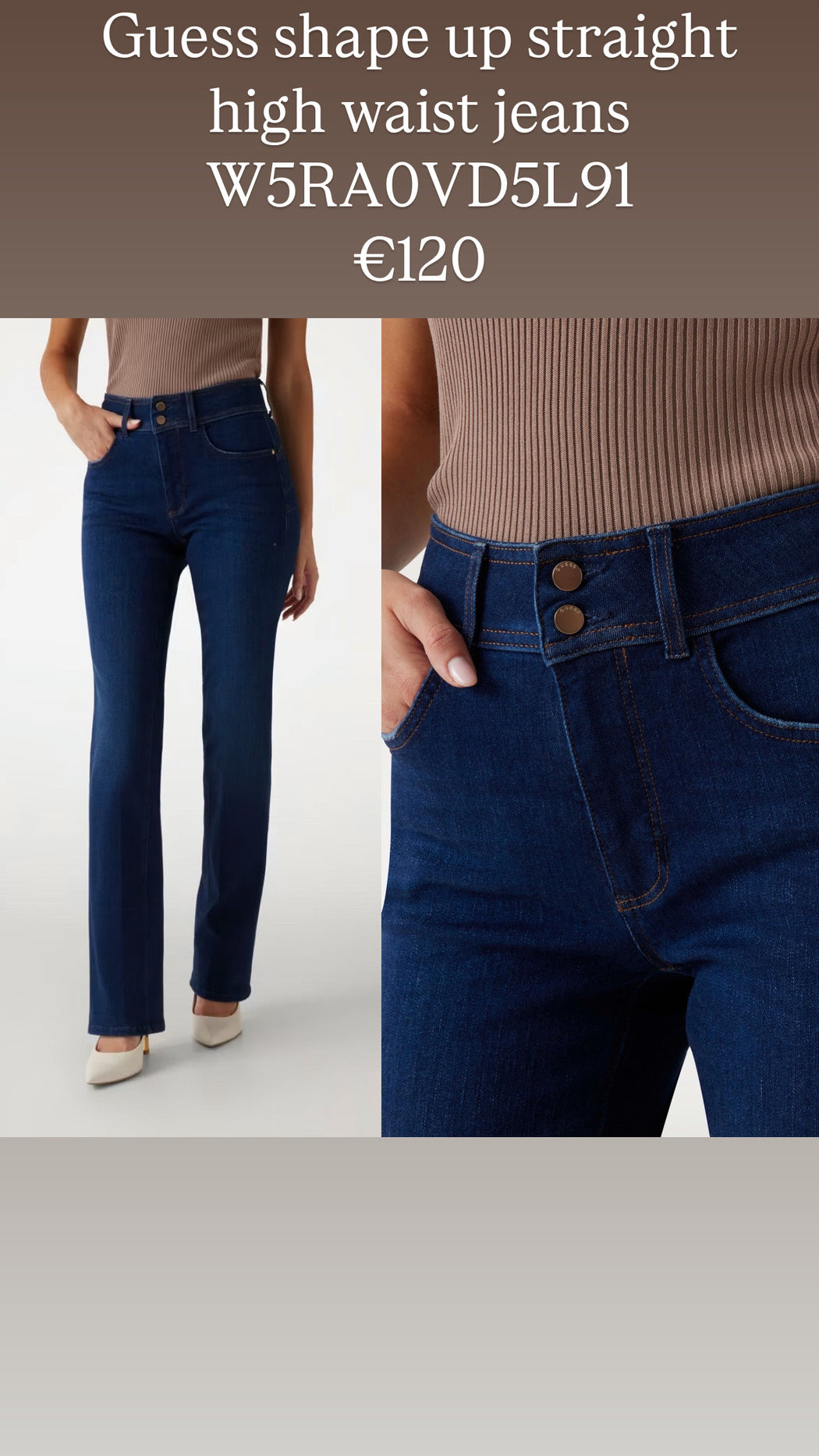 Guess shape up straight high waist jeans W5RA0VD5L91