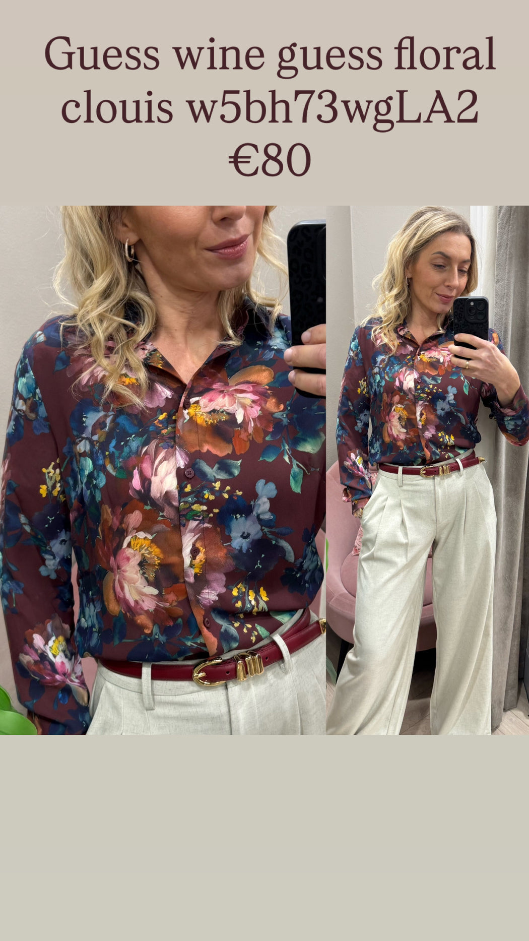 Guess wine guess floral clouis w5bh73wgLA2