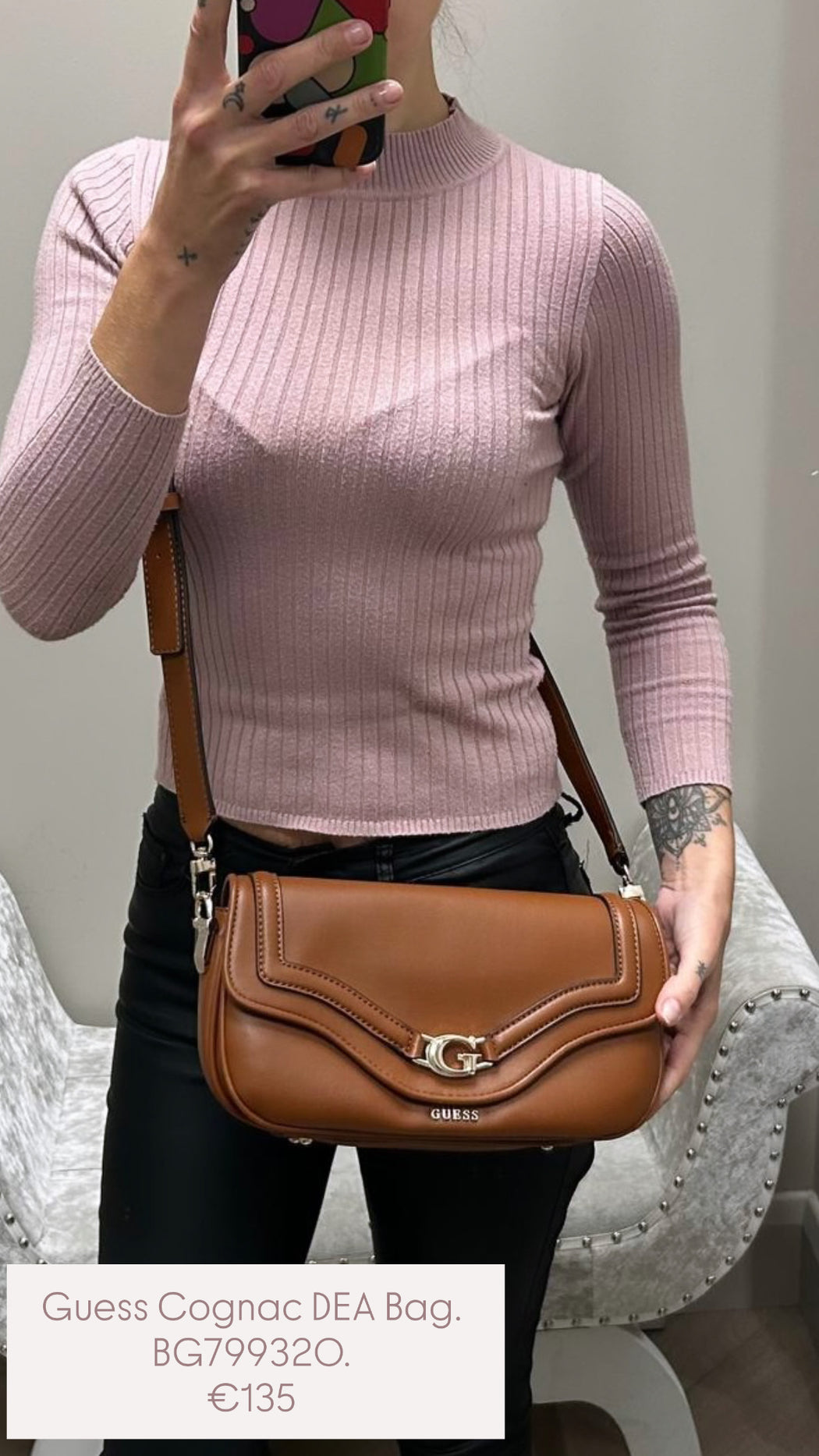 Guess Cognac DEA Bag. BG799320.