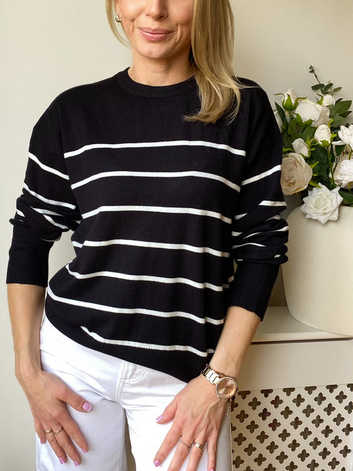 Margaret black stripe knit