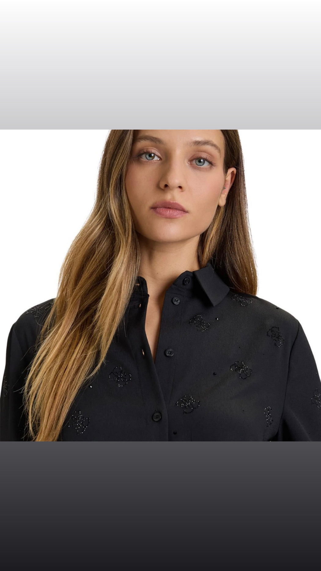 Guess black flore logo embellished shirt