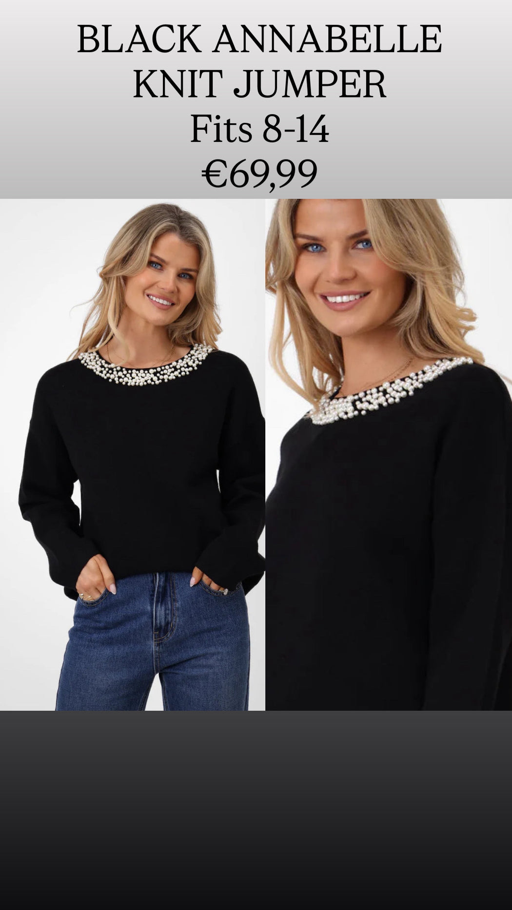 BLACK ANNABELLE KNIT JUMPER