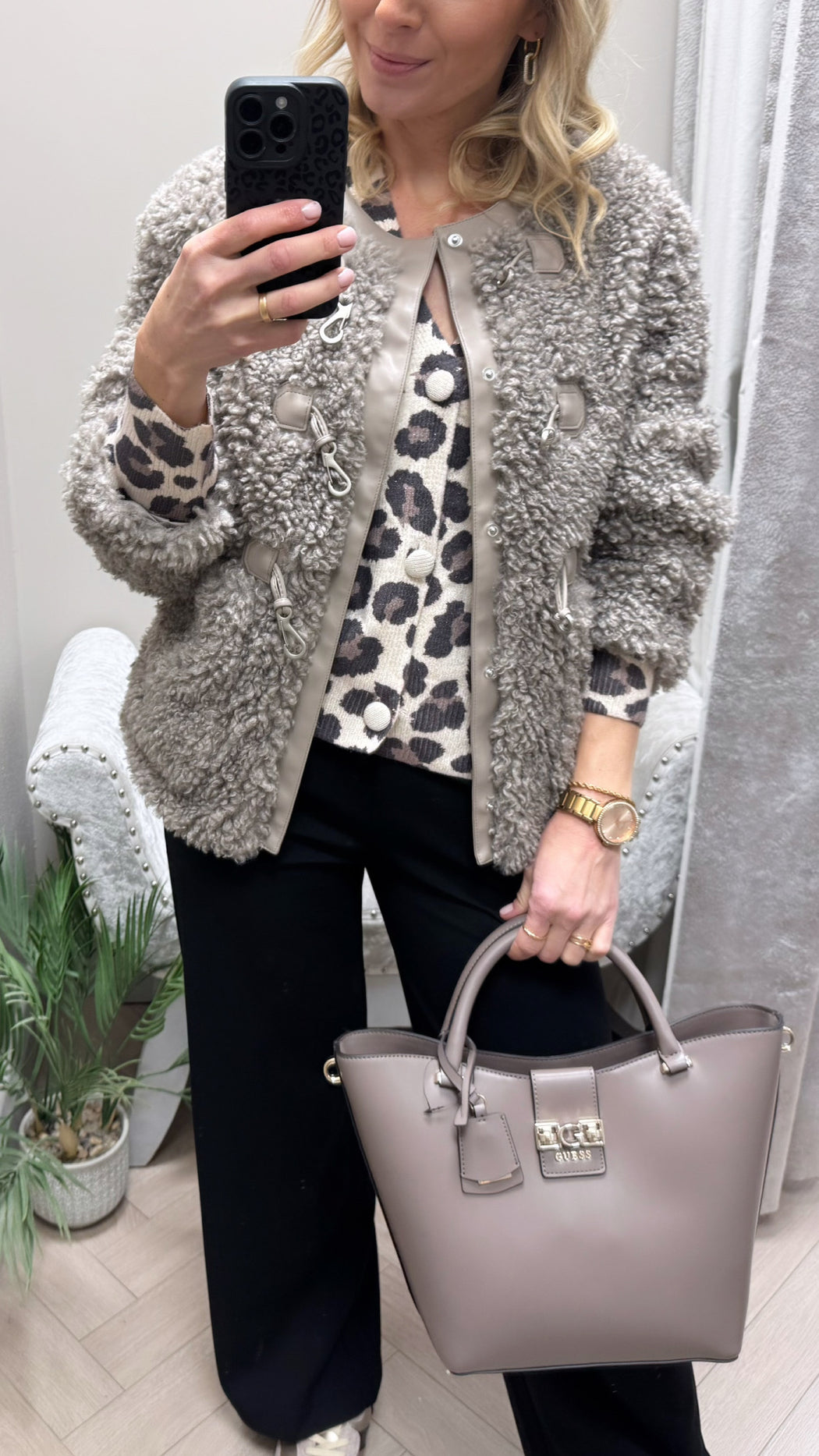 Guess teddy faux fur jacket