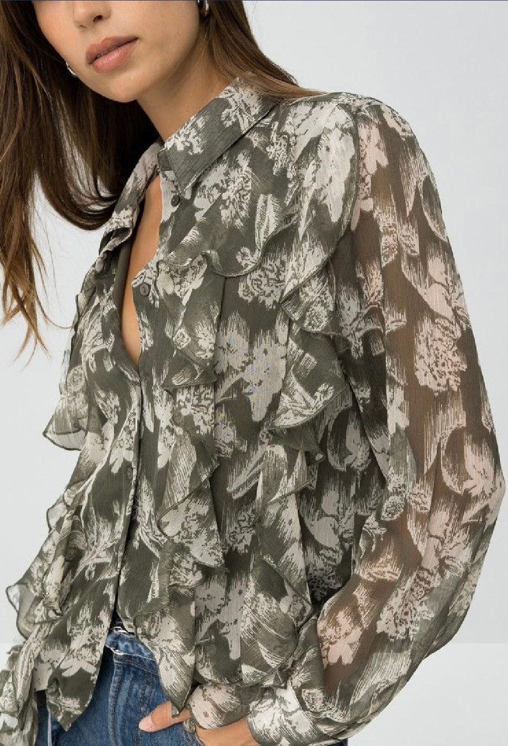 Quimbee green floral shirt