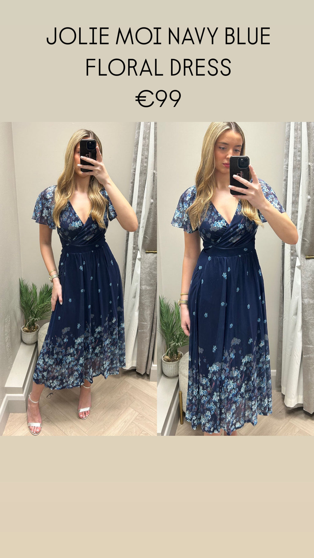 JOLIE MOI NAVY BLUE FLORAL DRESS