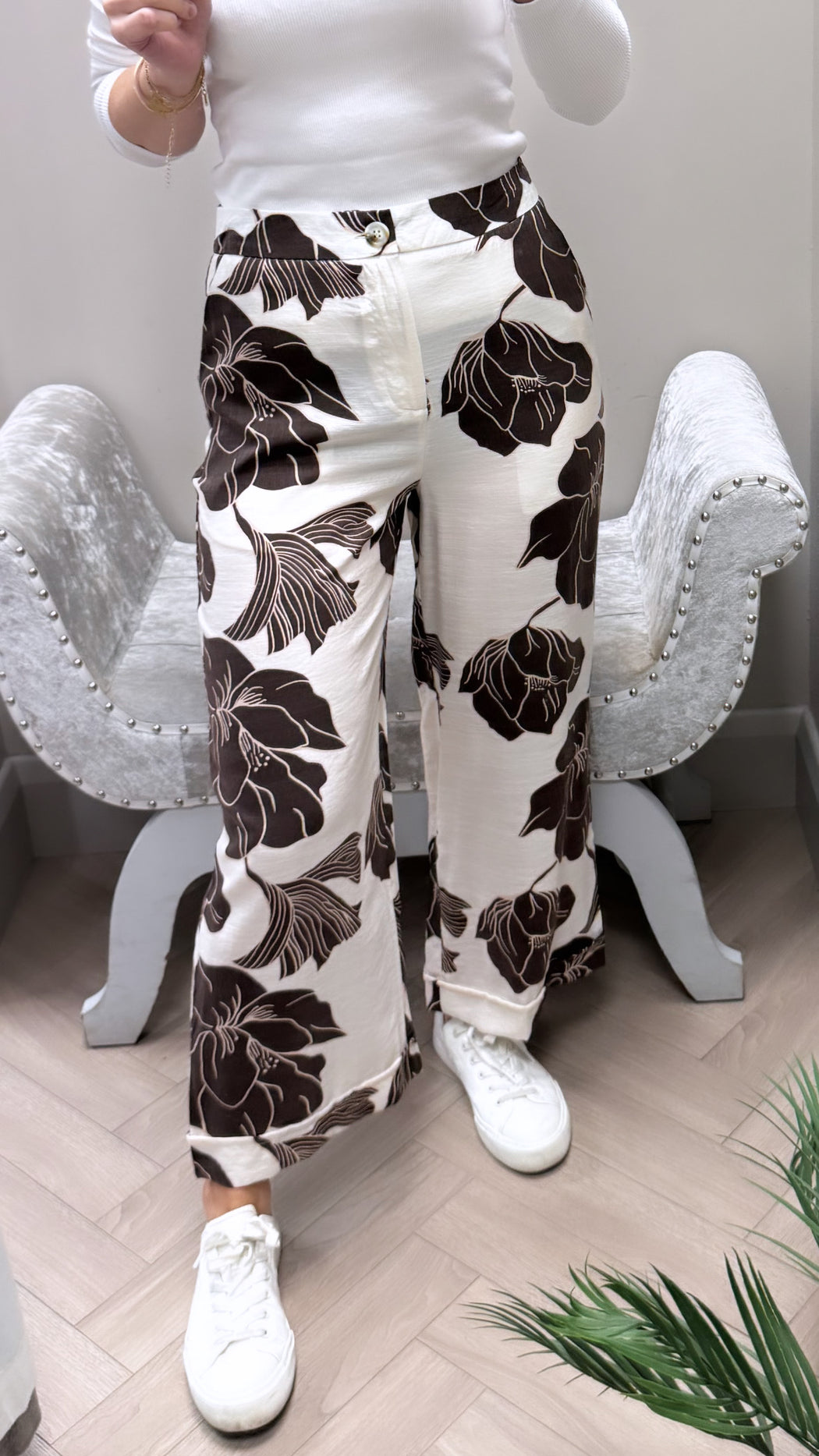 Posey -1 brown/cream  trousers