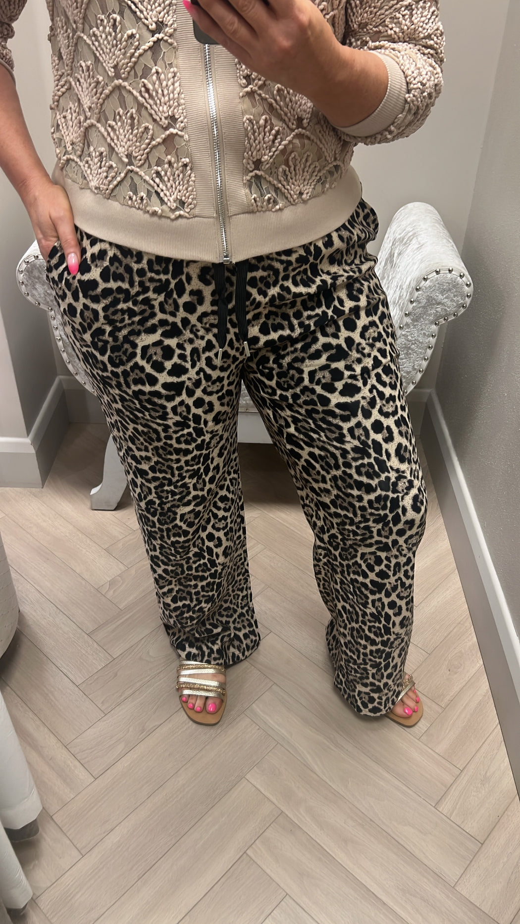 Elisa leopard wide leg trouser