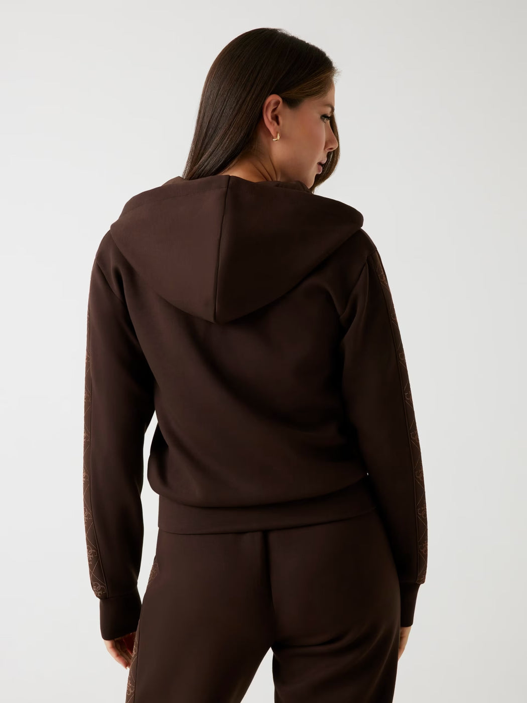 Guess brown scuba zip sweater w5yq05kbye2