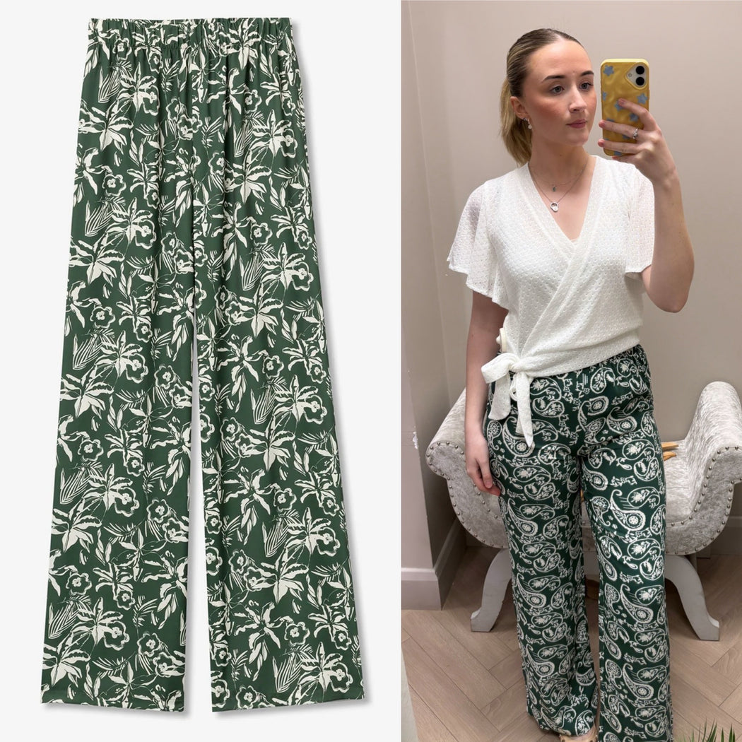 Nolita green print trousers