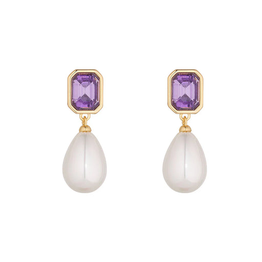 R445ecb PEARL & AMETHYST EARRINGS