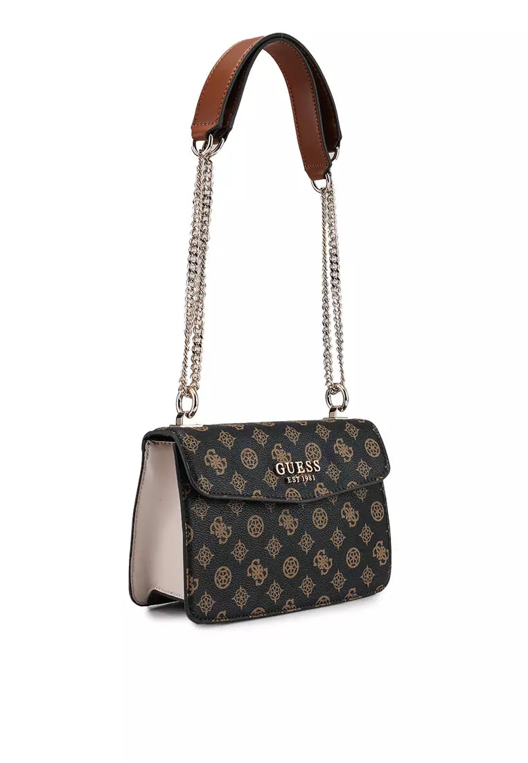 Guess mocha logo multi evelune shoulder bag PC935321