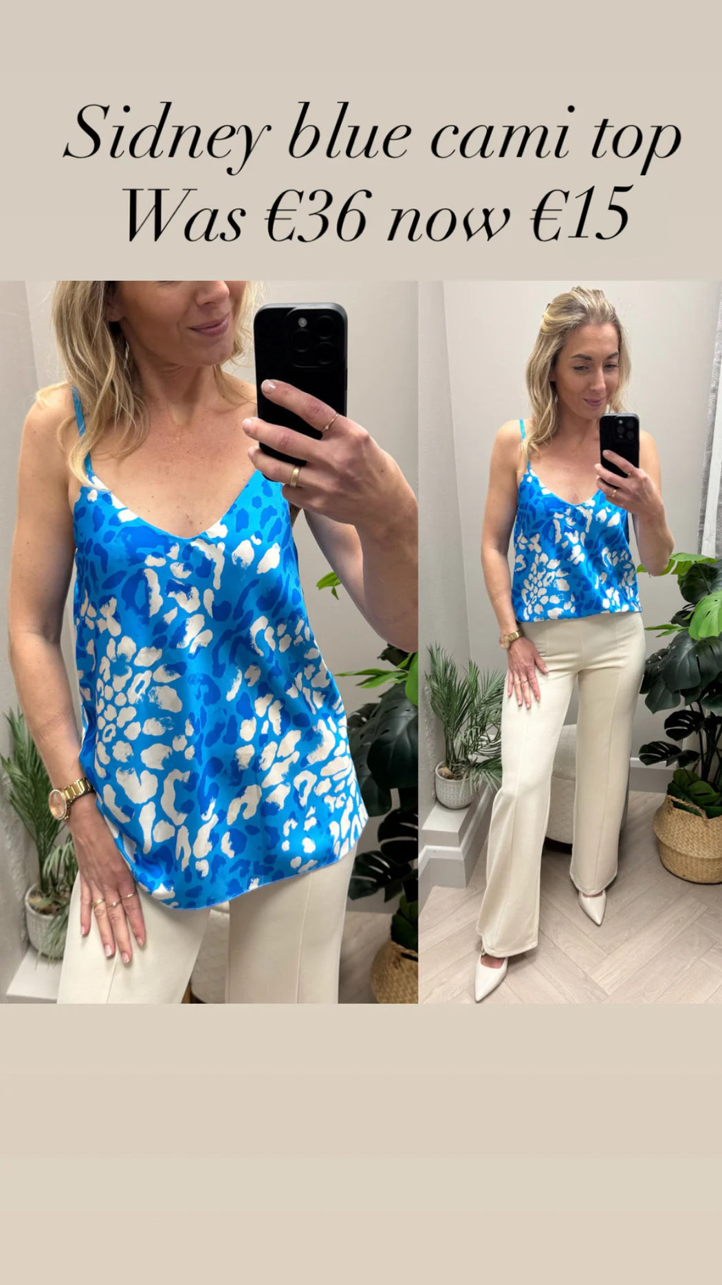 Sidney blue cami top