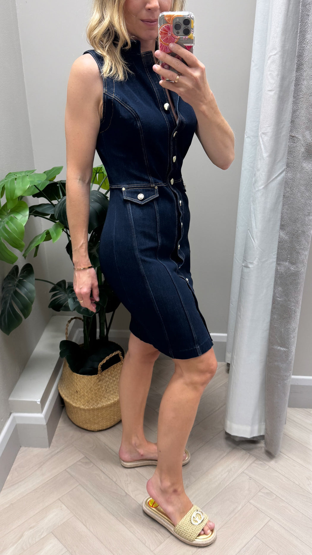 Eco guess destiny denim midi dress