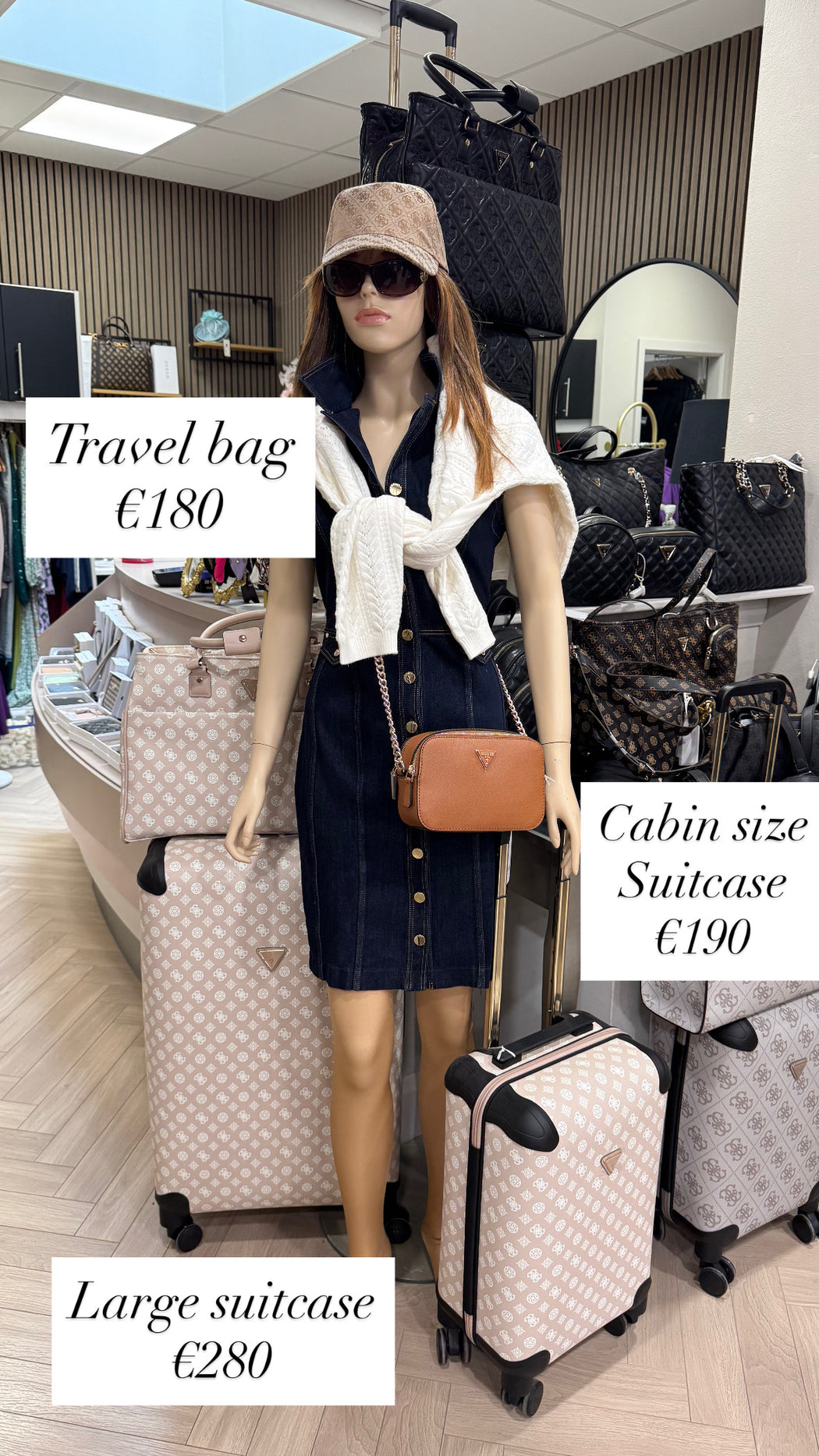 BEIGE WHITE WILDER 4G PEONY CABIN SIZE LOGO TROLLEY