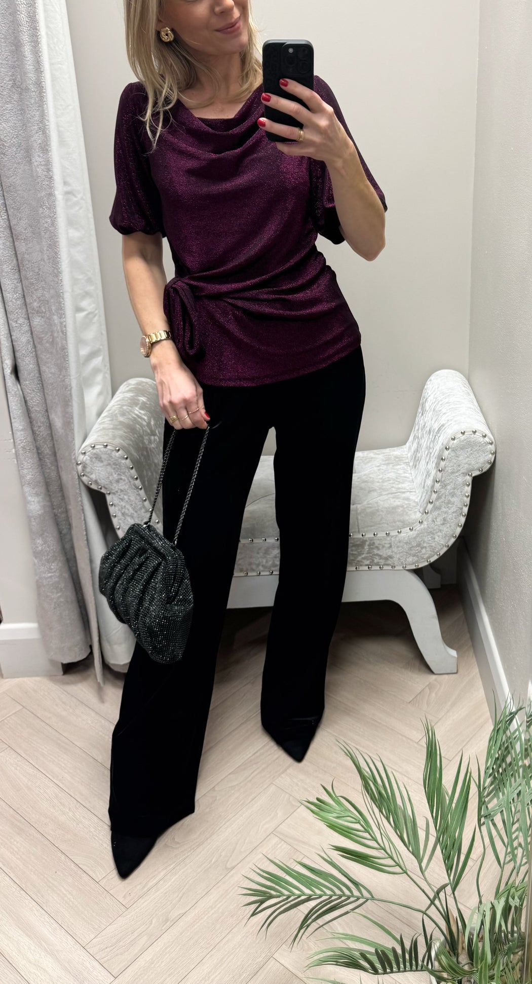 Suri magenta wrap top