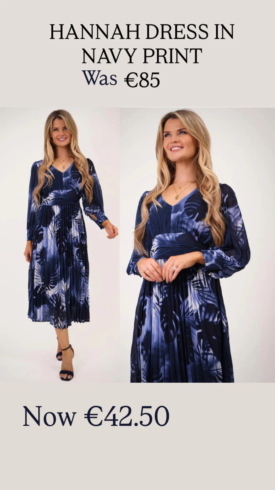 HANNAH DRESS IN NAVY PRINT