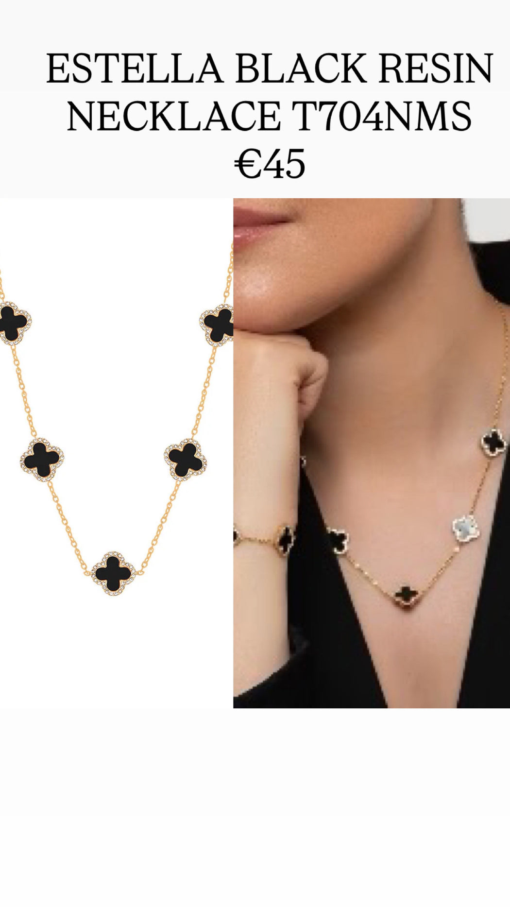 ESTELLA BLACK RESIN NECKLACE T704NMS